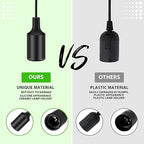 10 Pack Hanging Light Cord Pendant Light Cord with Switch Light Socket Extension Light Bulb Socket Cable Lamp Kit for E26 E27 Lamp Socket Lantern (Black, 15 Feet)