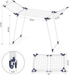 APEXCHASER Clothes Drying Rack Foldable, Large Drying Rack Clothing, Winged Laundry Rack Folding Indoor Outdoor, Metal Clothes Airer for Bedding Towel Sweater Heavy Duty, 68.9" X 22" X 39.3", White