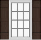 Board & Batten Vinyl Shutters (1 Pair) | 11"x67" (3-Board) - Coffee Bean | Exterior Window Shutters | Includes Mounting Hardware | Simple Installation | Made in USA