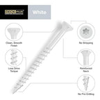 Deck Plus 1-5/8 Inch Epoxy Coated Exterior Wood and Fence Screws #8 x 1-5/8" Torx/Star Drive Included Coarse Thread, Outdoor Rust Resistant Decking Screw, White, 75 Pieces | 42667