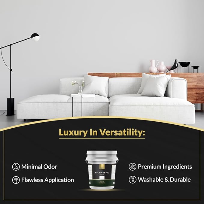 EVOLVE Signature Paint & Primer: Luxury Paint & Primer for Indoor & Outdoor Surfaces, Minimal Odor, Satin Sheen (Fog Gray, 5 Gallon)