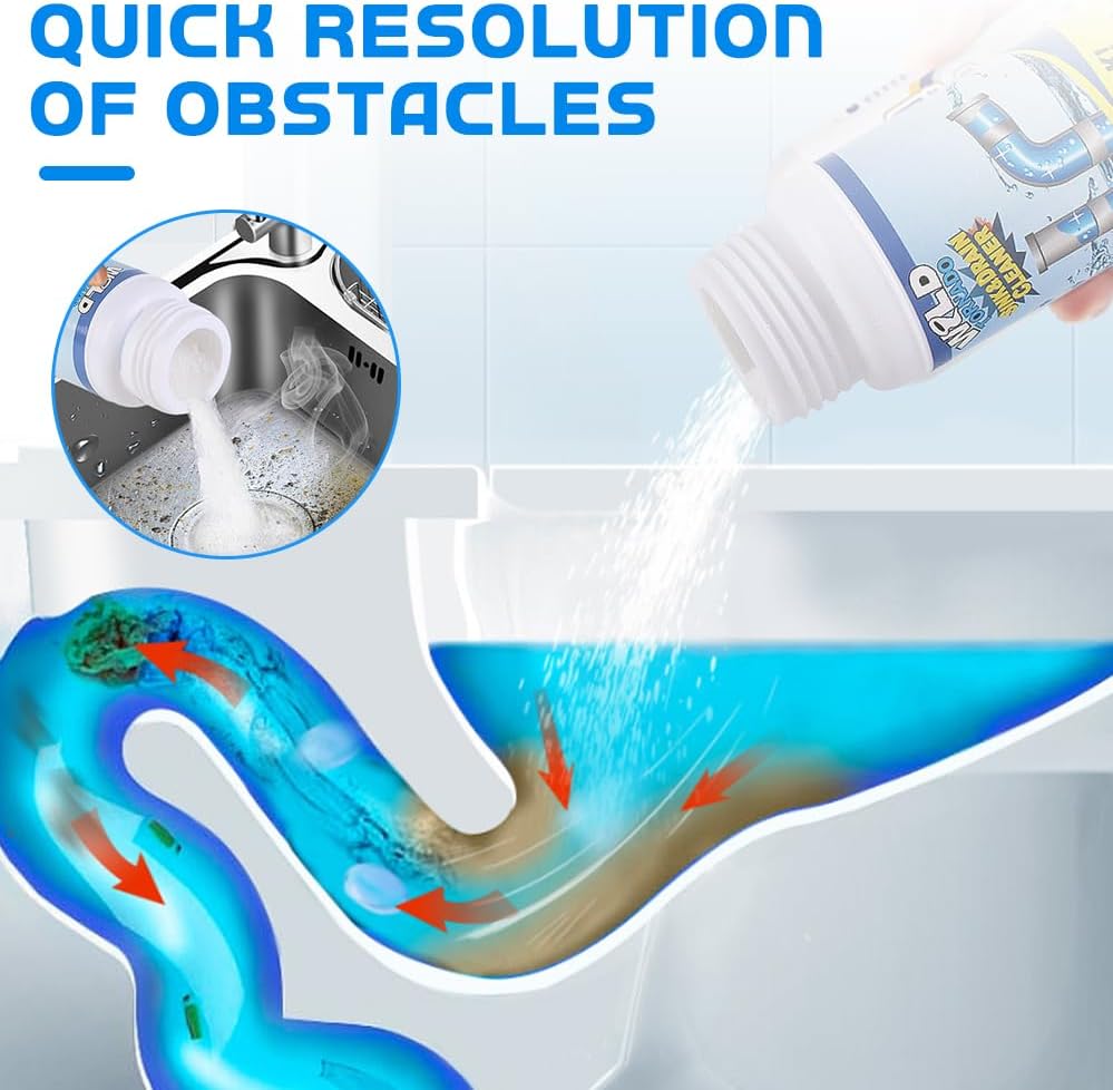 2025 Upgrade Sink Drain Cleaner, Sink and Drains Cleaner, Multi-functional Sink and Drain Cleaner Powder Cleaning, Drains Foam Cleaner, Powerful Pipe Dredging Agent for Kitchen Toilet (1Pc)