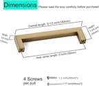 20 Pack 5 Inch (Center to Center 5in) Champagne Cabinet Pulls Square Kitchen Cabinet Drawer Handles Modern Stainless Steel Kitchen Cupboard Handles Hardware