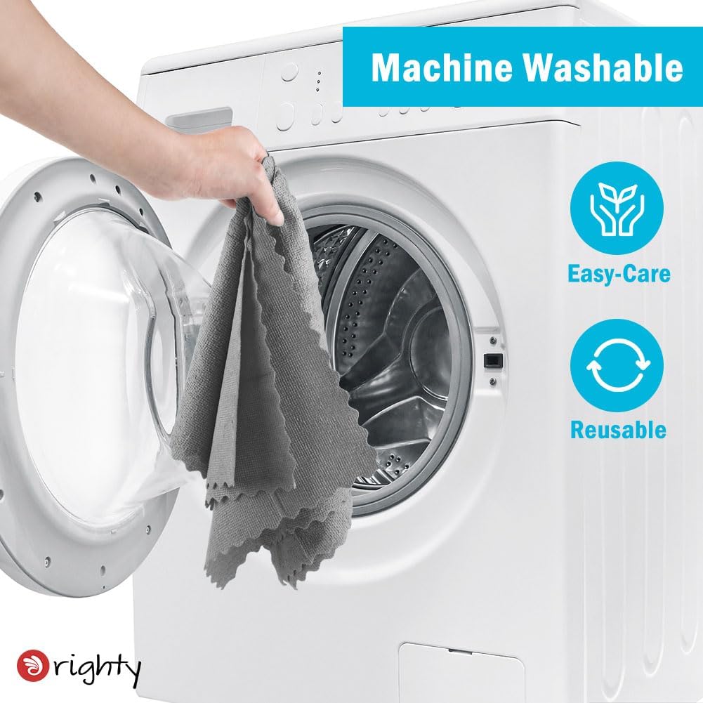 Orighty Grey Microfiber Cleaning Cloth, 100 Pack Highly Absorbent Cleaning Supplies, Lint Free Kitchen Towels Cleaning Rags, Microfiber Towels for Cars, House, Window, 12x12 inch