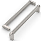 Amerdeco 10 Pack Brushed Satin Nickel knurled Cabinet Pulls 6.3 Inch Hole Centers Kitchen Cabinet Handles Hardware Kitchen Handles for Cabinets Handles ZH0064