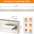 SOLFART Bathroom Light Fixtures Brushed Nickel Vanity Lights for Bathroom Above Mirror, 8 Light Led Lighting Fixture, Nickel Vanity Light, 61 Inch Vanity Light Over Mirror