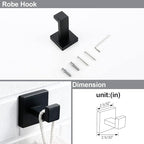 BAGNOLUX Matte Black Bathroom Accessories Set 4 Pieces, Bathroom Towel Holder Set Stainless Steel, Black Towel Bar Towel Racks for Bathroom Wall Mounted, Square Bathroom Hardware Set Heavy Duty