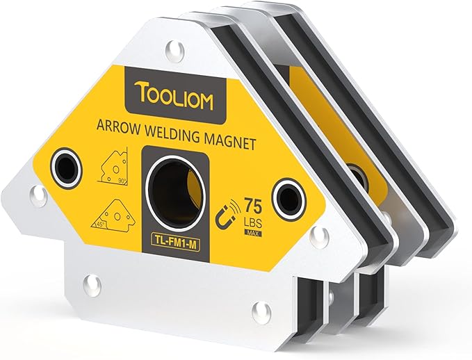 TOOLIOM Arrow Welding Magnets 2pcs 75 LB Strong Hold Magnetic Welding Holder Welder Magnet Set Welding Accessories