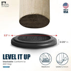 Stable the Table-6 Pack-Walnut Round, Furniture Leveler & Riser, Anti-Slip Sofa Gripper for Hardwood Floors, Floor Protector, Stacking Furniture Pad, Bed, Desk, Couch & Table Stabilizer, Made in USA