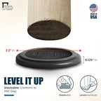 Stable the Table-6 Pack-Grey Square, Furniture Leveler & Riser, Anti-Slip Sofa Gripper for Hardwood Floors, Floor Protector, Stacking Furniture Pad, Bed, Desk, Couch & Table Stabilizer, Made in USA