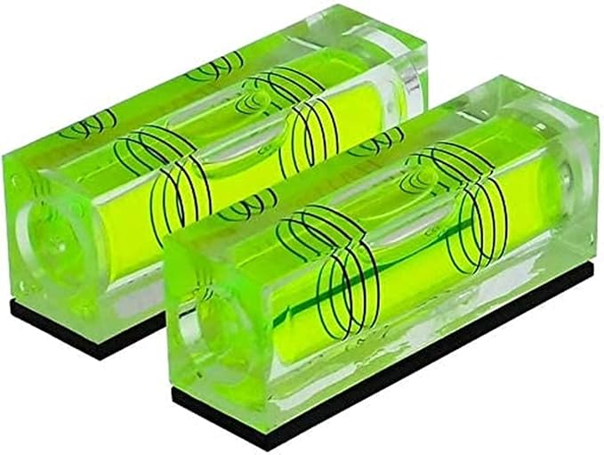 High Precision Mini Level Bubble Small Horizontal Bubble Three Line Horizontal Pearl Level Magnetometer 2PCS (With magnet)