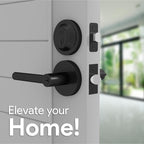 Mega Handles Ronn Entrance Combo, Entry Lever Door Handle and Single Cylinder Deadbolt Lock and Key, Heavy Duty Door Levers Set for Left or Right-Handed Doors - Matte Black (2 Pack) Keyed Alike