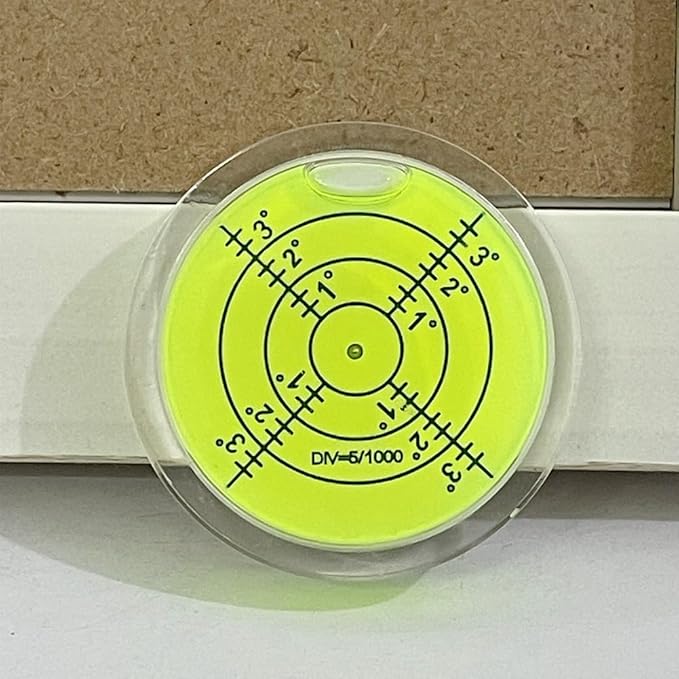 Bubble Spirit Level with Double Sided Adhesive Bottom, 40mm Circular Level Bubble Measuring Tools (40x10mm)