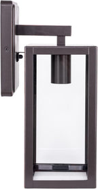 LIT-PaTH Outdoor Wall Lantern, Wall Sconce as Porch Lighting Fixture, E26 Medium Base Max 60W, Anti-Rust Metal with Glass Shade, Oil Rubbed Bronze Finish, 1-Pack