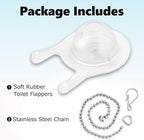 3 Inch Toilet Flappers Replacement for Gerber 99-827, Toilet Flapper with Stainless Chain and Hook, Toilet Replacement Parts (Clear 2 PCS)