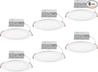 Builder Essential 7in 1,150 Lumens Round LED Recessed Light and Housing for Remodel or New Construction with 5-CCT 2700-3000-3500-4000-5000K in White (Pack of 6) IC-Rated