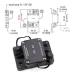 Hi-Amp 150 Amp Automotive Circuit Breaker Auto Reset No Switch Button for Boat, Car Audio, Solar System, Battery Protection 12V-32V DC IP67