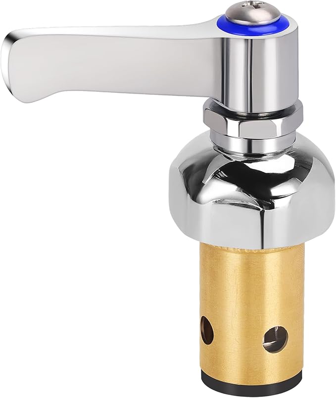 Replacement 002713-40 Cold Side Handle Stem Replacement Assembly Fit for All T&S Faucets, Brass Spindle Assembly Cartridge Faucet Valve, Blue