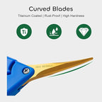 GROWNEER 6 Packs 6.5 Inch Pruning Shears with Curved Blades Trimming Scissors For Gardening Hand Pruning Snips Titanium Coated Precision Blades