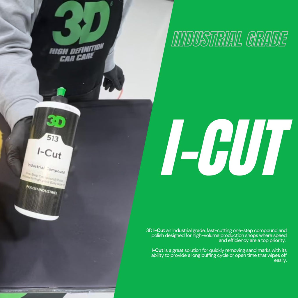 3D I-Cut Rubbing Compound & Polish – Fast Paint Correction for High-Volume Body Shops | Removes P1500+ Sanding Marks | Long Buffing Cycle | 16oz | USA Made