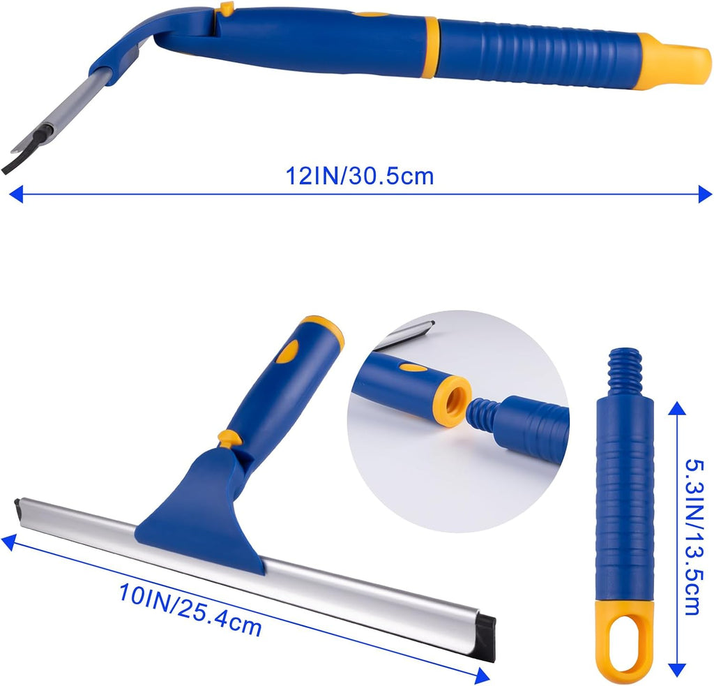 ITTAHO Swivel Shower Squeegee for Glass Doors, All-Purpose Anti-Slip Window Squeegee with 2 Blades, Window Cleaner Tool Bathroom Squeegee for Shower Doors, Tile Shower Walls，Mirrors,Car Windshields