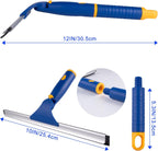 ITTAHO Swivel Shower Squeegee for Glass Doors, All-Purpose Anti-Slip Window Squeegee with 2 Blades, Window Cleaner Tool Bathroom Squeegee for Shower Doors, Tile Shower Walls，Mirrors,Car Windshields