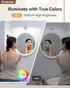 Ensenior Modern Bathroom Vanity Light 32 inch, Built-in Dimmer, 18.5W Dimmable 5CCT Led Bath Lights, Matte Grey Bar Vanity Light for Bathroom Mirror Cabinets Bedroom-FCC Certificated