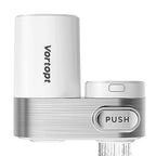 Faucet Water Filter for Sink, Mechanical Switch Button - 350 Gallon Water Purifier for Sink, NSF Certified, Reduces Chlorine and Bad Taste with One Replacement, T5 (White)