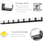 Tipace 8 Lights Modern LED Black Vanity Light for Bathroom Wall Light Up and Down LED Bathroom Light Fixtures Over Mirror(White Light 6000K)