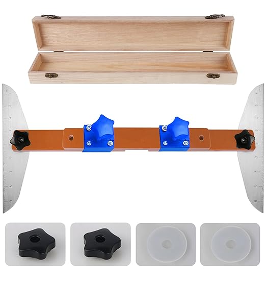 Stair Tread Template Tool - Stair Tread Gauge, Stair Tread Jig, Adjustable 7.67" to 49" in Length, Stair Tread Measuring Tool Suite for Stairs, Risers, Partitions, Shelf Scribe Layout