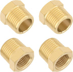KOOTANS 4pcs Heavy Duty 3/8 NPT Male Thread to 1/4 NPT Female Thread Brass Reducer Hex Bushing Brass Fitting Pipe Hose Tube Adapter Convert