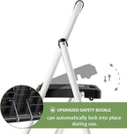 3 Step Ladder, Folding Step Stool 500 Lbs Capacity for Adults & Kids, Heavy Duty Steel Sturdy Step Ladder with Non Slip Wide Pedals, Space Saving Step Stool for Home Kitchen Office, White