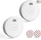 Jemay Smoke Detector Fire Alarms,10 Year Battery Smoke Detectors with Photoelectric Sensor & Hush Function, Easy to Install Smoke Alarm with Magnetic for Home,UL217-9th Listed, 2 Packs