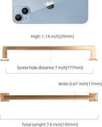 COTYKILEY 10 Pack 7 Inch(177mm) Champagne Copper Kitchen Cabinet Handles Brushed Brass Cabinet Pulls Cabinet Door Handles Gold Kitchen Cabinet Hardware Cupboard Drawer Pulls Dresser Handles