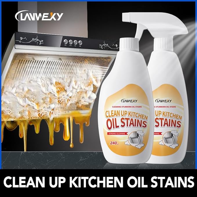 LANWEXY-heavy duty glass stove top oven bbq grill microwave cooktop cleaner spray、for outdoor grill electric stove top、non toxic fume free (1 bottle【trial pack】)