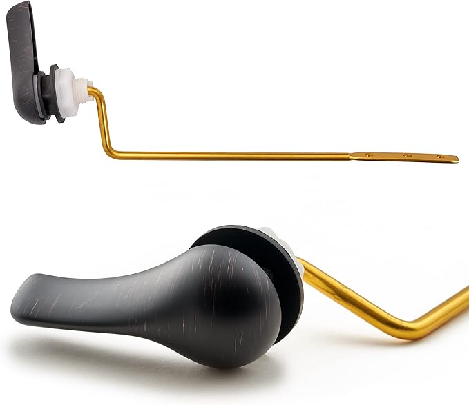 Qualihome Universal Side Mount Toilet Handle Tank Flush Lever Replacement Handle, Bronze Finish Toilet Handle