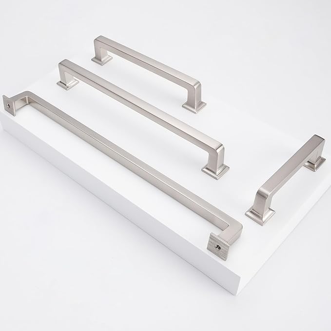 COTYKILEY 10 Pack 3.75 Inch(96mm) Brushed Satin Nickel Cabinet Handles Kitchen Cabinet Pulls Cabinet Door Handles Kitchen Cabinet Hardware Cupboard Drawer Pulls Dresser Handles