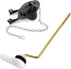 Universal Toilet Handle Replacement Kit Side Mount with 2-Inch Rubber Toilet Flapper, Toilet Tank Parts Compatible with Kohler, American Standard, TOTO, Mansfield, Angle Mount-White