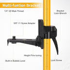 12 Ft./3.7M Professional Lasers Level Pole with Tripod, Adjustable Telescoping Pole for Leveling Tools, Multi-functional Fine-tuning Bracket with 1/4” and 5/8” Thread Adapters, Includes Carrying Bag