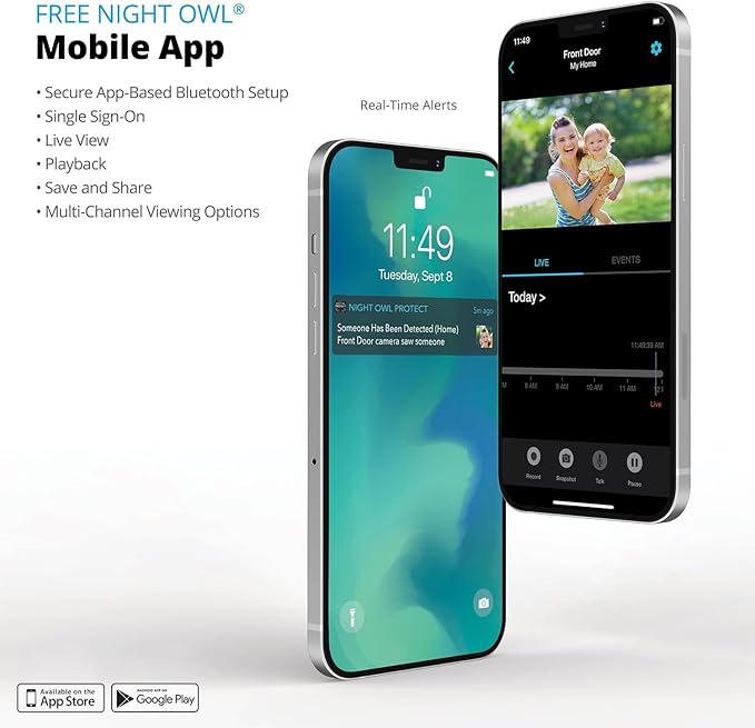 Night Owl 2-Way Audio 12 Channel DVR Video Home Security Camera System with (6) Wired 4K HD Indoor/Outdoor Deterrence Cameras and 2TB Hard Drive (Add up to 4 Wi-Fi Cameras) (6 Camera)