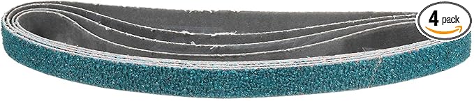 3/8 x 21 Inch Sanding Belt, 4 Pcs 40 Grit Zirconia Knife Sharpener Belts Work Sharpening for Belt Sander Knife Carving Tool Metal Working