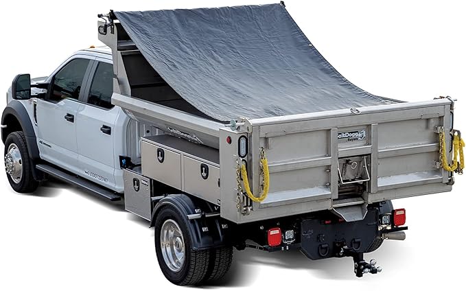 Buyers Products DTR7012 Aluminum Tarp System with Mesh Tarp, 7 x 12 Feet, Dump Body Tarp Kit, Dump Trailer Accessories, Dump Body Accessories