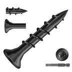 #8 x 1 Inch Deck Screws (215Pcs) 1lb. Exterior Wood Screws. Carbon Steel, Black, Flat Head, Rust Resistant epoxy Coated, with T25 Star Bit