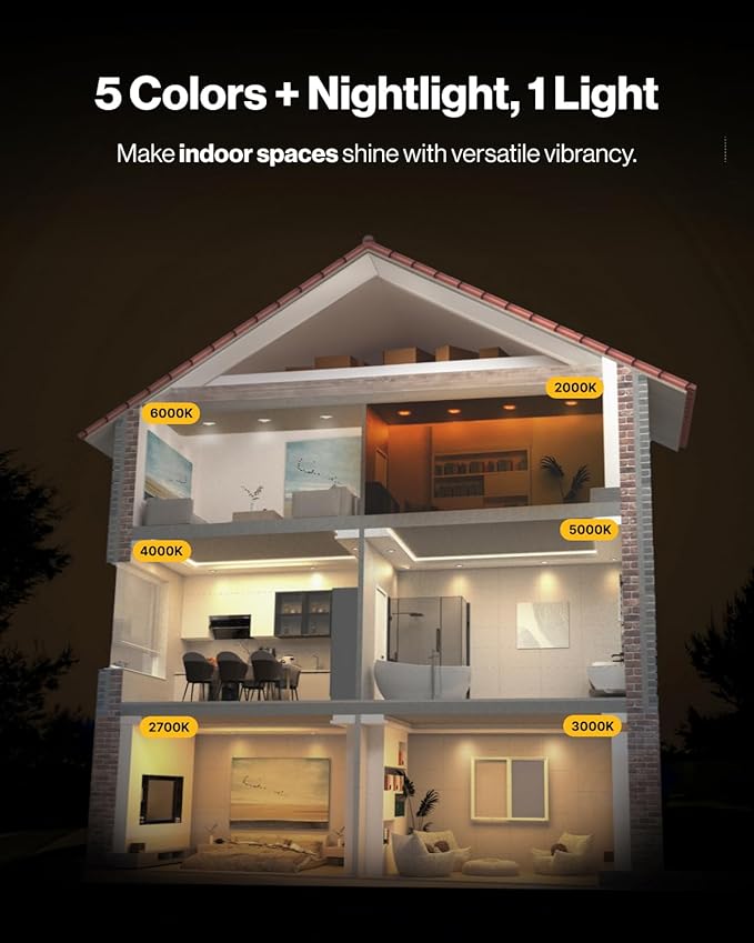 Sunco 12 Pack 10W 4 Inch LED Recessed Lighting Slim Baffle Retrofit Night Light for Indoor Living Dining Room Bedroom, 600 Lumens, Selectable CCT 2700K/3000K/4000K/5000K/6000K, Dimmable, AC120V - ETL