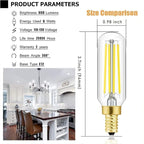 Dimmable E12 LED Bulbs 100W Candelabra Incandescent Bulbs 8W E12 Edison Light Bulbs 5000k Cool White LED Filament Edison Candle Bulb with Decorative, 6Pack