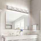 SOLFART 5 Light Bathroom Vanity Light Brushed Nickel Bathroom Vanity Light Fixtures Over Mirror Led Lights for Restroom Nickel