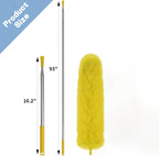 Cobweb Duster with Extension Pole, 110" Microfiber Feather Duster Kit with Bendable Washable Heads, Spider Web Brush, Dusters for Cleaning Ceiling Fan, High Ceiling, Blinds, Furniture & Cars