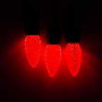 Meconard C9 Led Replacement Christmas Light Bulbs, C9 Shatterproof Led Bulbs for Christmas Indoor Outdoor String Lights, E17 Intermediate Base, Commercial Grade Holiday Bulbs, Red, 50 Pack