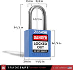 TRADESAFE Lockout Tagout Locks Set - 10 Blue Keyed Alike Padlocks, 2 Keys Per Lock, OSHA Compliant Loto Locks