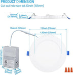 TORCHSTAR 6 Inch Slim LED Recessed Lighting with Junction Box, CRI90 Aluminum Dimmable 12W Ultra-Thin Recessed Light, 5000K Daylight, 1100LM Basic Series LED Downlight, ETL & ES & FCC, Pack of 6